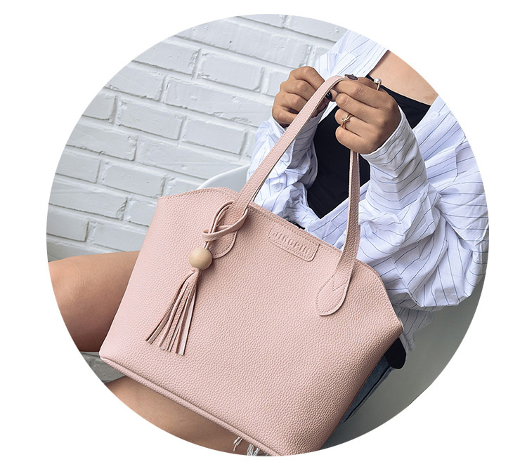 Elegant Pink Round Shape Decorated Bags (3pcs),Messenger bags