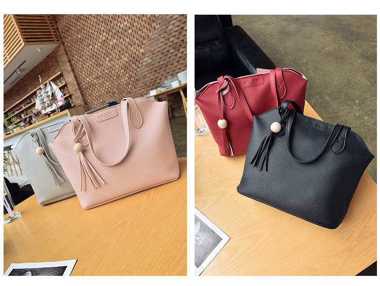 Elegant Pink Round Shape Decorated Bags (3pcs),Messenger bags