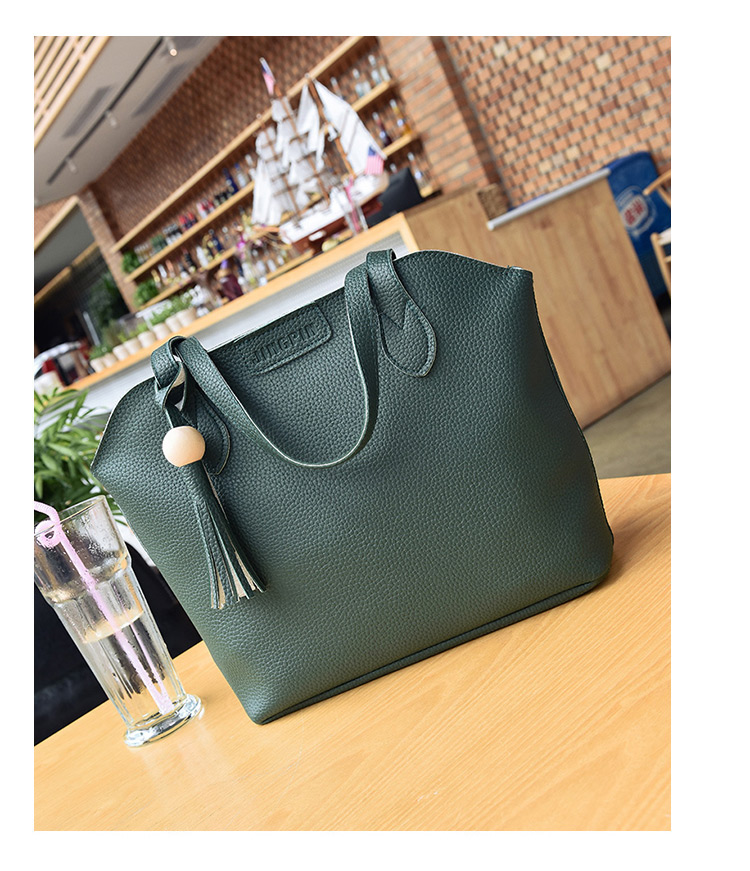 Elegant Green Round Shape Decorated Bags (3pcs),Messenger bags