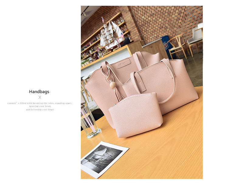 Elegant Light Gray Round Shape Decorated Bags (3pcs),Messenger bags
