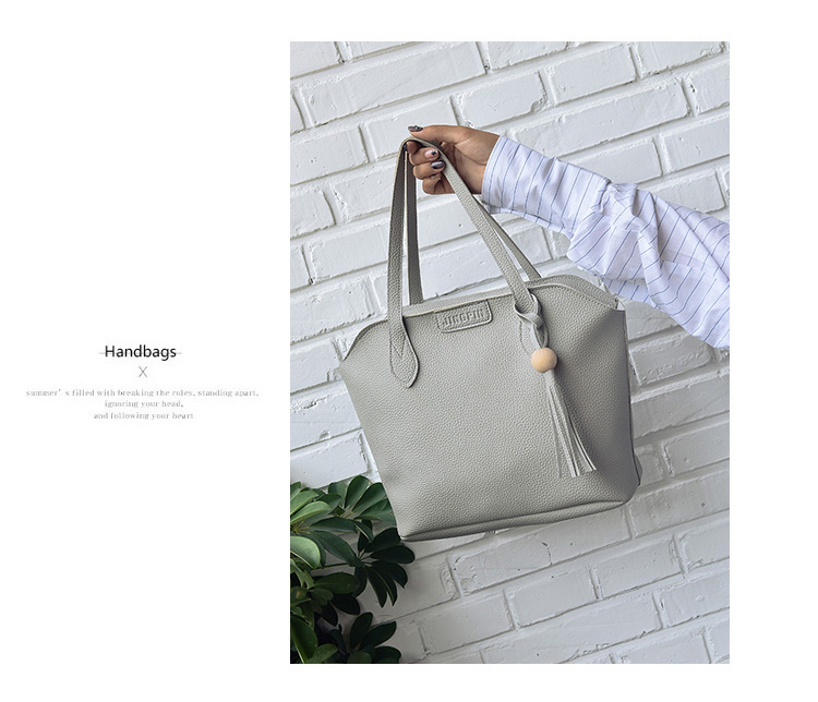 Elegant Light Gray Round Shape Decorated Bags (3pcs),Messenger bags