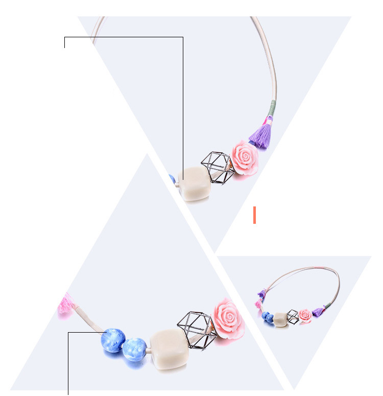 Exaggerate Multi-color Geometric Shape Decorated Necklace,Thin Scaves