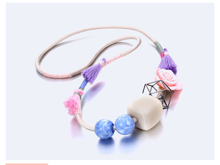Exaggerate Multi-color Geometric Shape Decorated Necklace,Thin Scaves
