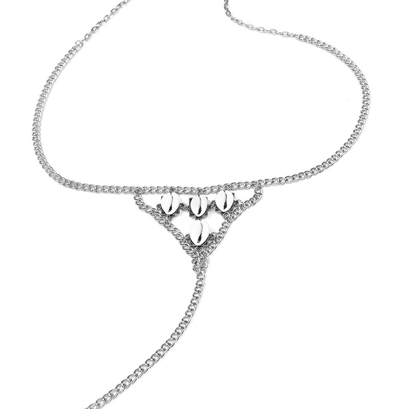 Sexy Silver Color Shell Shape Decorated Hollow Out Waist Chain,Body Piercing Jewelry