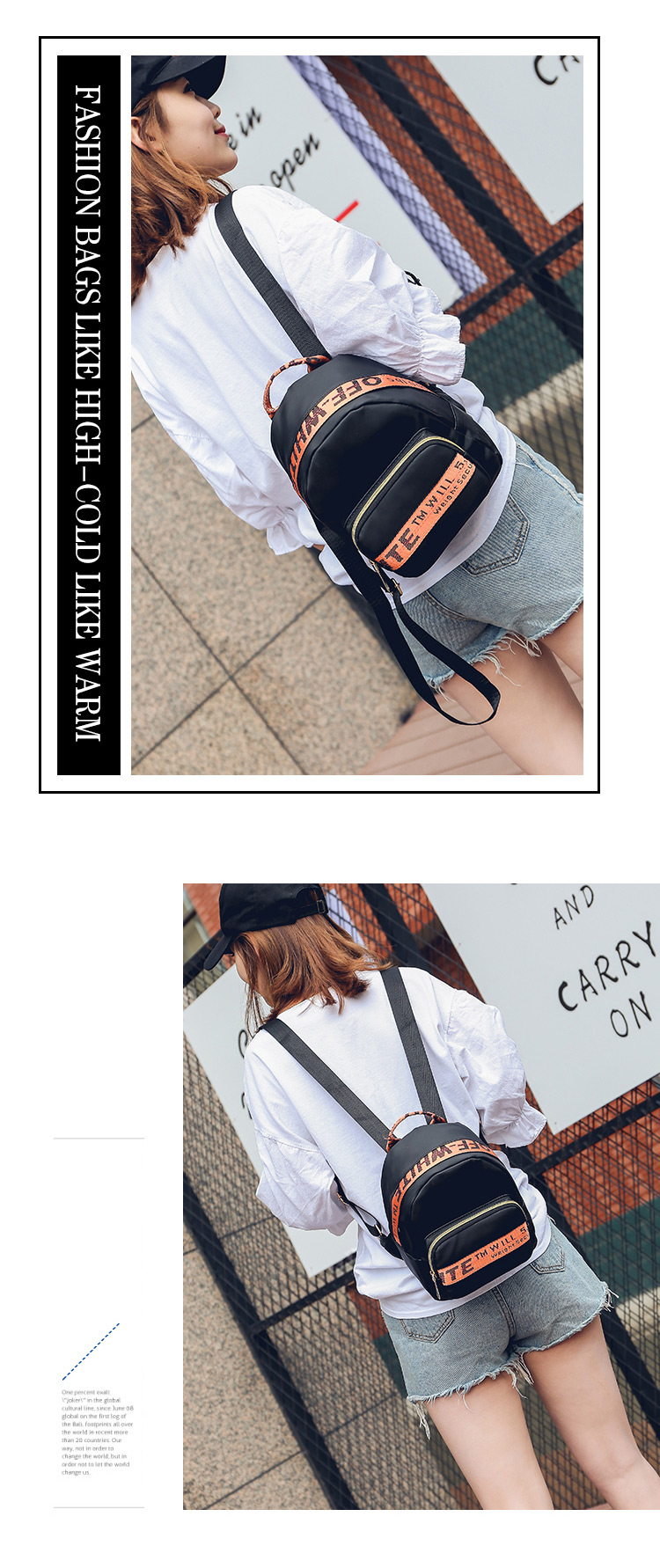 Fashion Gray Letter Pattern Decorated Shoulder Bag,Backpack