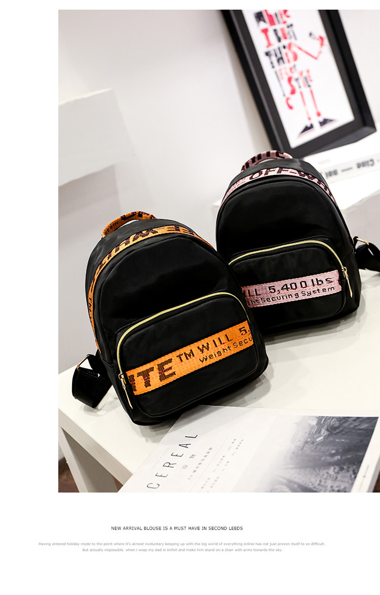 Fashion Yellow Letter Pattern Decorated Shoulder Bag,Backpack