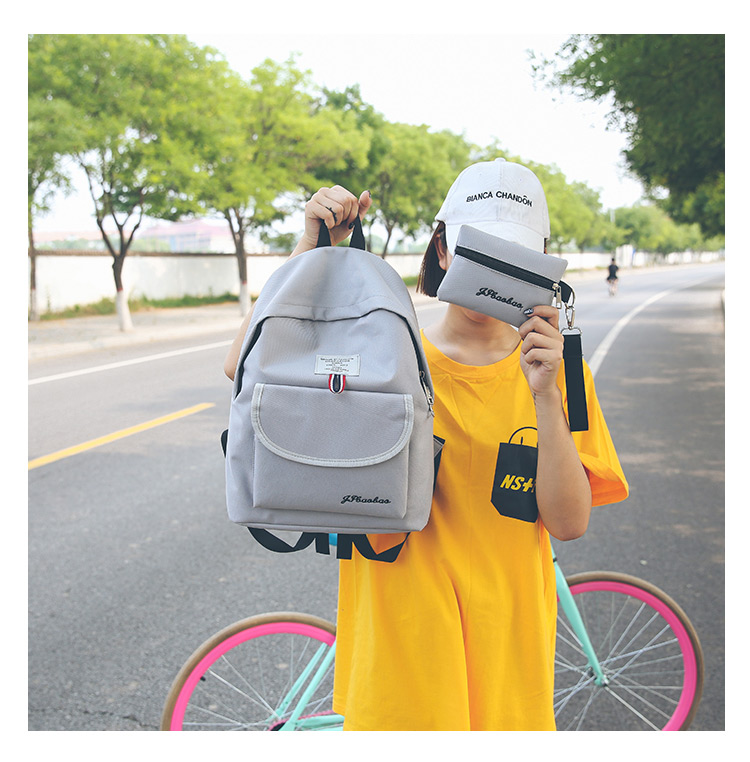 Fashion Gray Letter Pattern Decorated Backpack (2 Pcs),Backpack