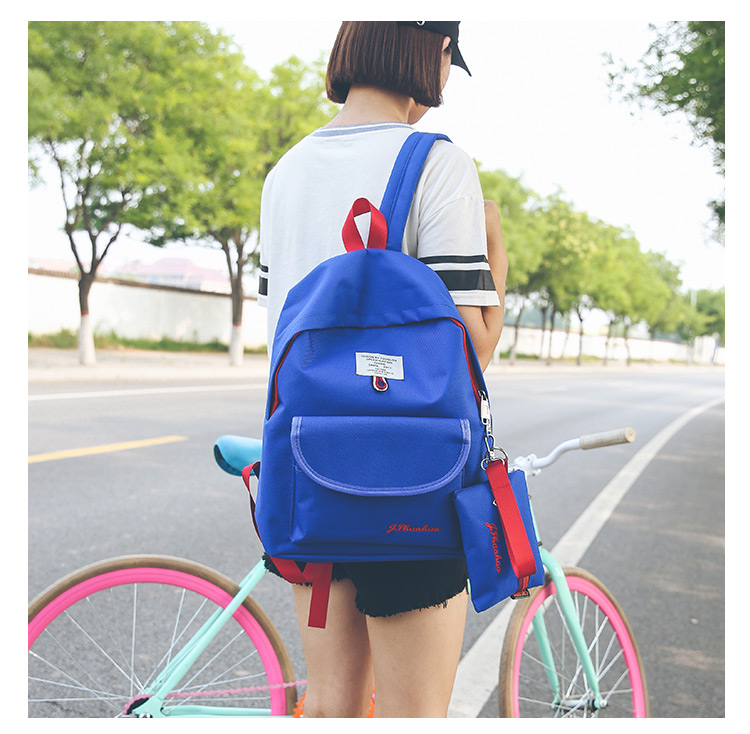 Fashion Blue Letter Pattern Decorated Backpack (2 Pcs),Backpack