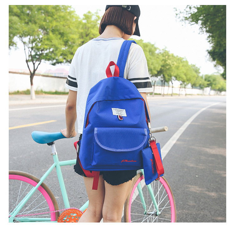Fashion Blue Letter Pattern Decorated Backpack (2 Pcs),Backpack