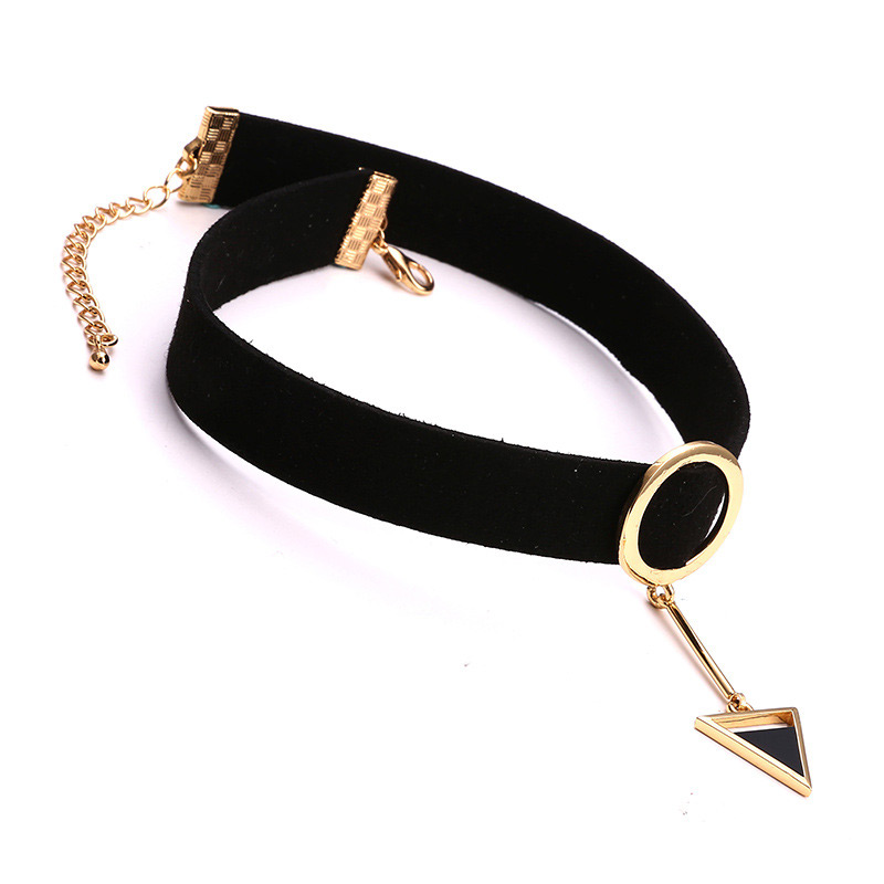 Fashion Black Triangle Shape Decorated Choker,Multi Strand Necklaces