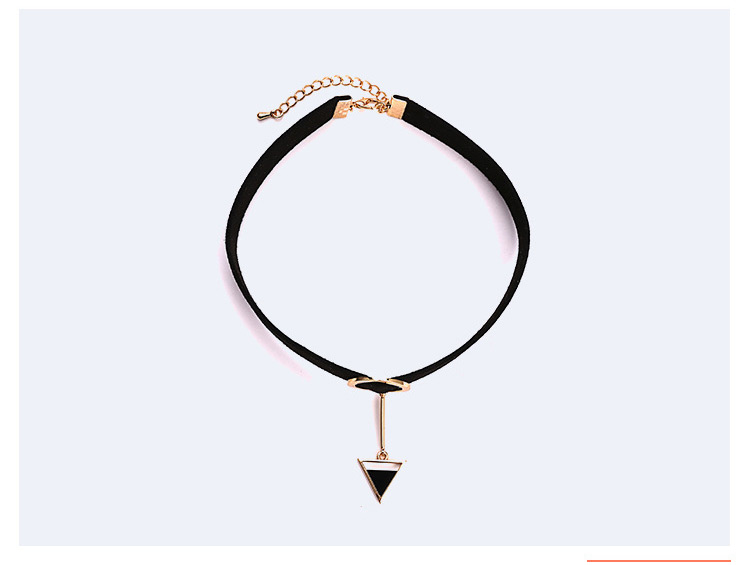 Fashion Black Triangle Shape Decorated Choker,Multi Strand Necklaces