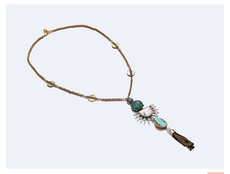 Fashion Antique Gold Tassel Decorated Simple Necklace,Pendants