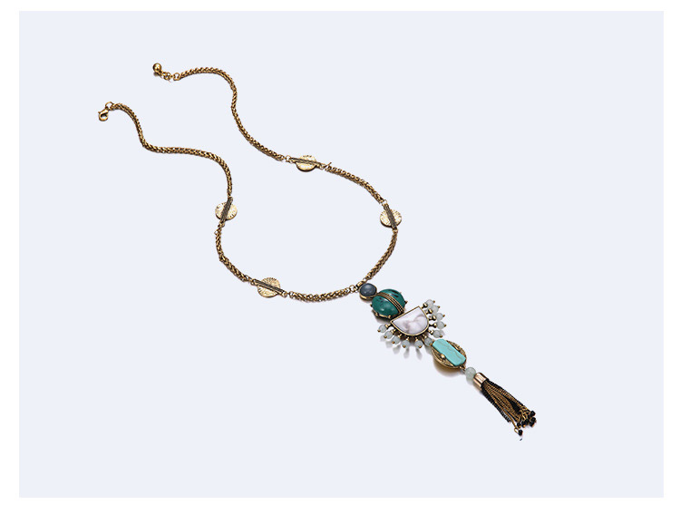 Fashion Antique Gold Tassel Decorated Simple Necklace,Pendants