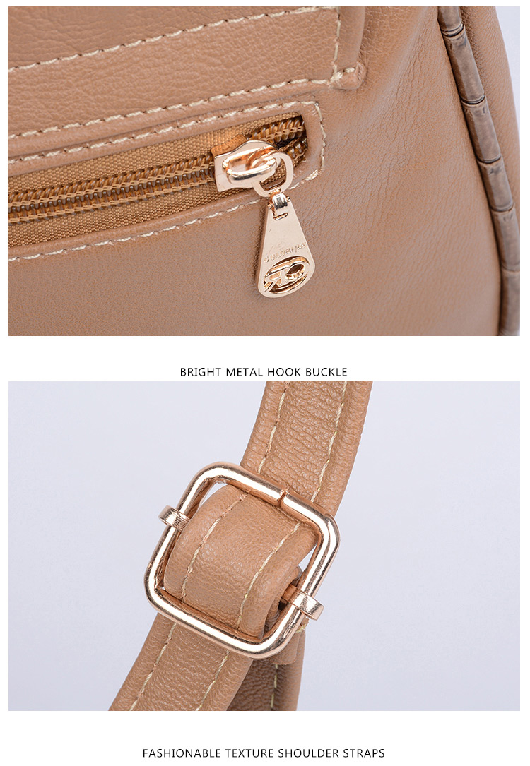 Vintage Khaki Metal Rivet Decorated Shoulder Bag,Messenger bags