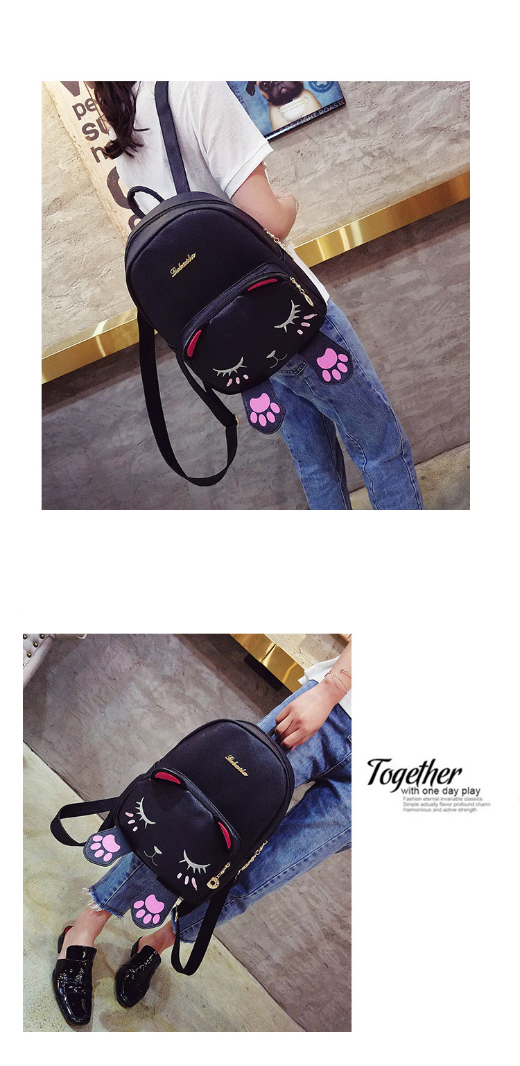 Lovely Black Cat Shape Decorated Backpack,Backpack