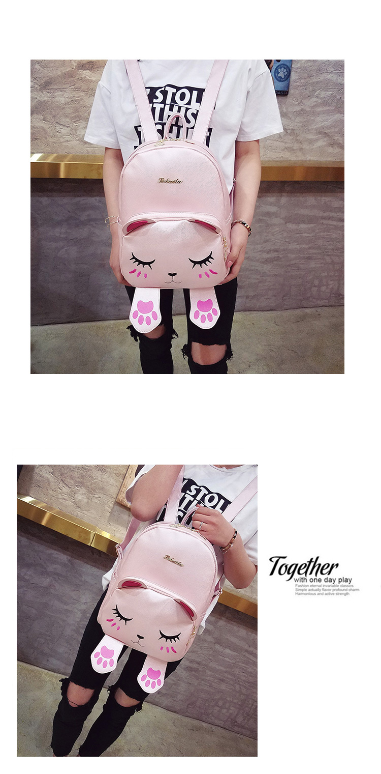 Lovely Pink Cat Shape Decorated Backpack,Backpack