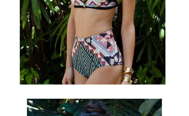 Bohemia Multi-color Flower Decorated Cross Swimwear,Bikini Sets