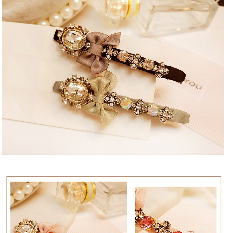 Fashion Champagne Hollow Out Bowknot Shape Decorated Hairpin,Hairpins