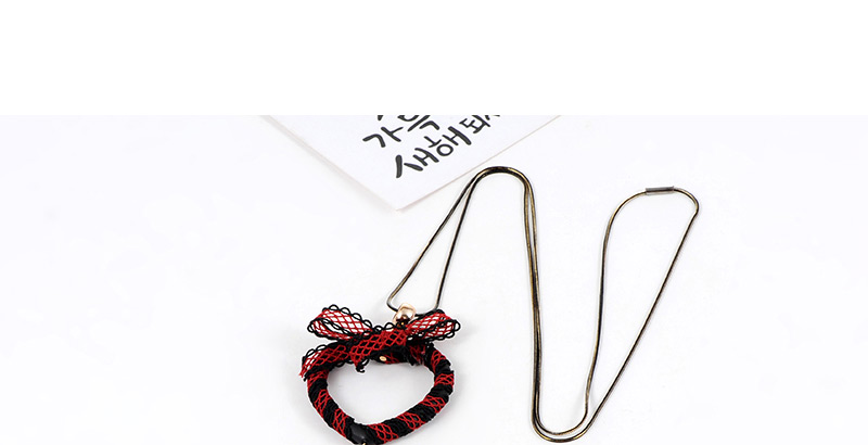 Fashion Red Bowknot Decorated Long Necklace,Multi Strand Necklaces