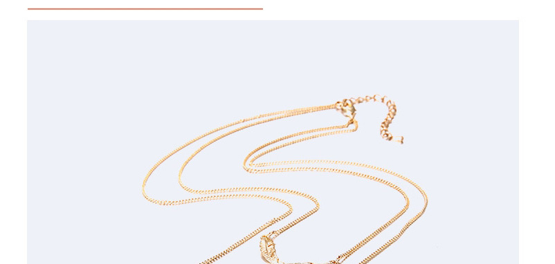 Fashion Gold Color Leaf Decorated Double Layer Necklace,Multi Strand Necklaces