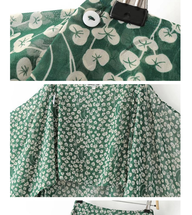 Fashion Green Flower Shape Decorated Dress,Skirts