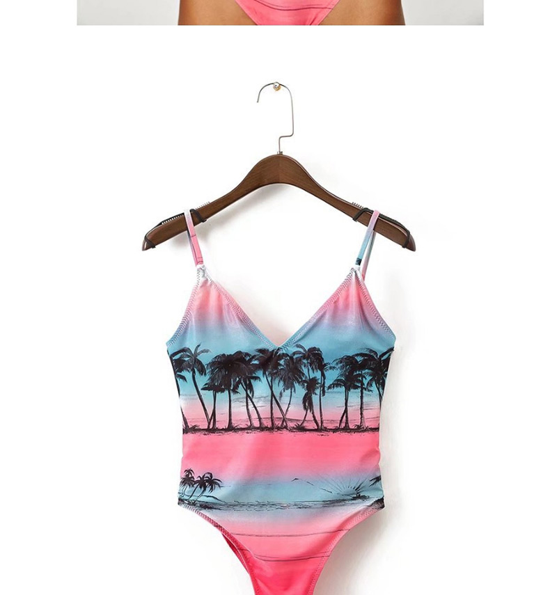 Sexy Multi-color Coconut Tree Decorated Swimwear,One Pieces