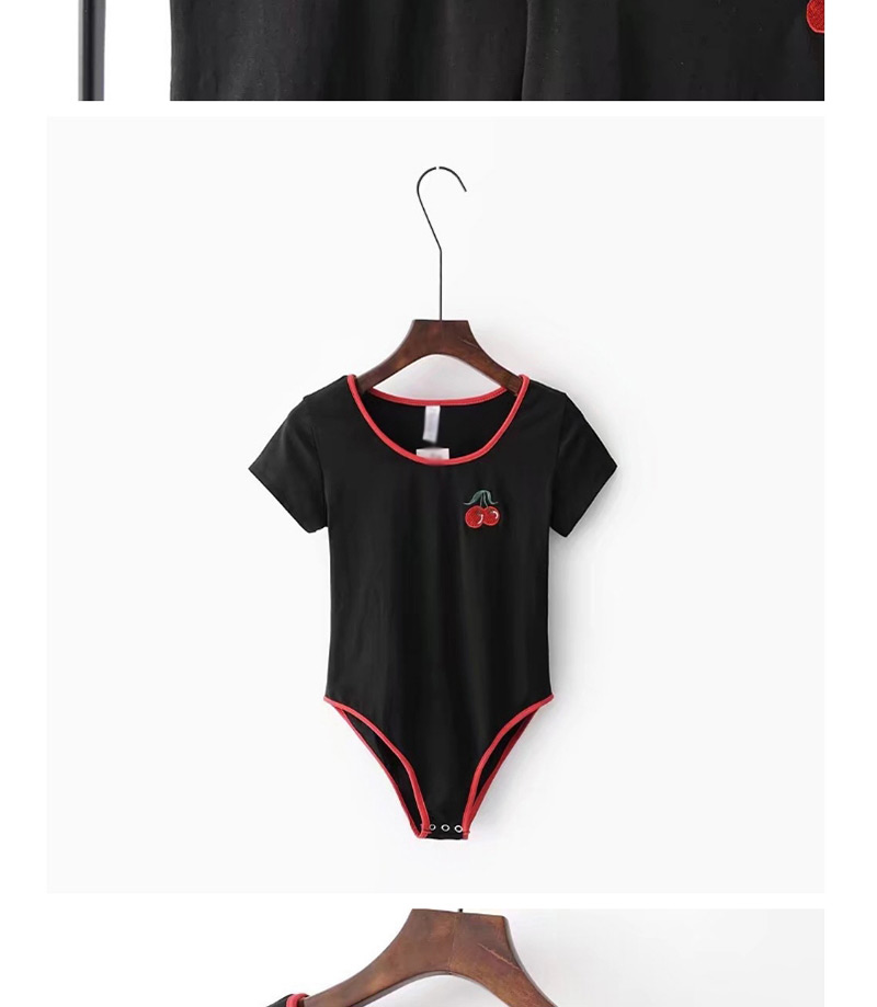 Sexy Black Cherry Shape Decorated Swimwear,Pants