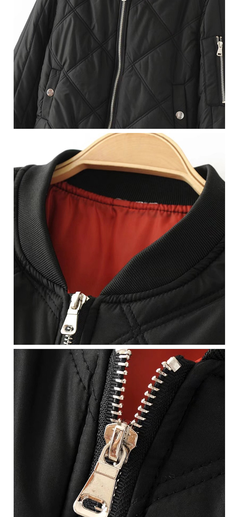 Fashion Black Pure Color Decorated Jacket,Coat-Jacket