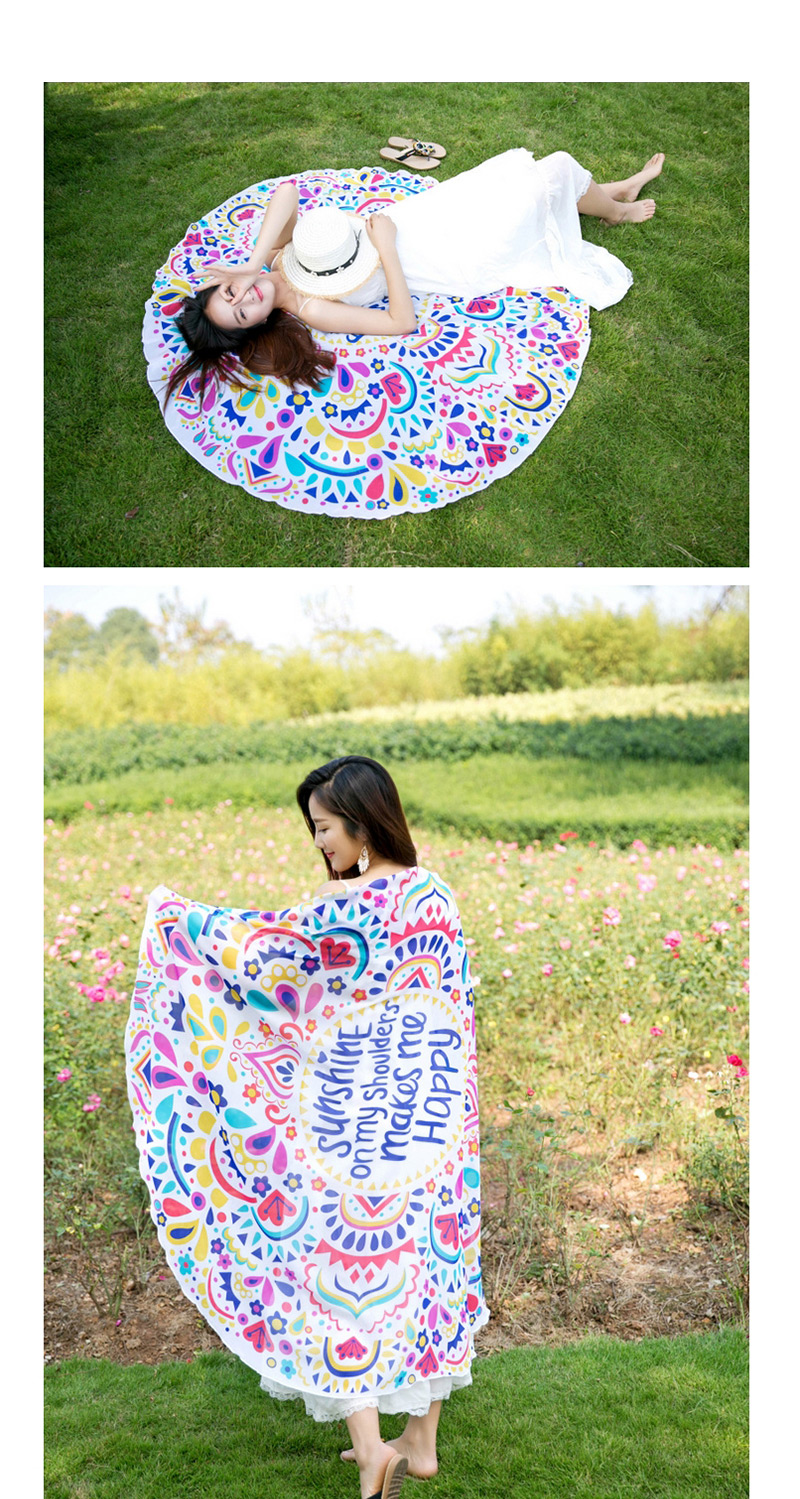 Fashion Multi-color Flower Pattern Decorated Beach Scarf,Cover-Ups
