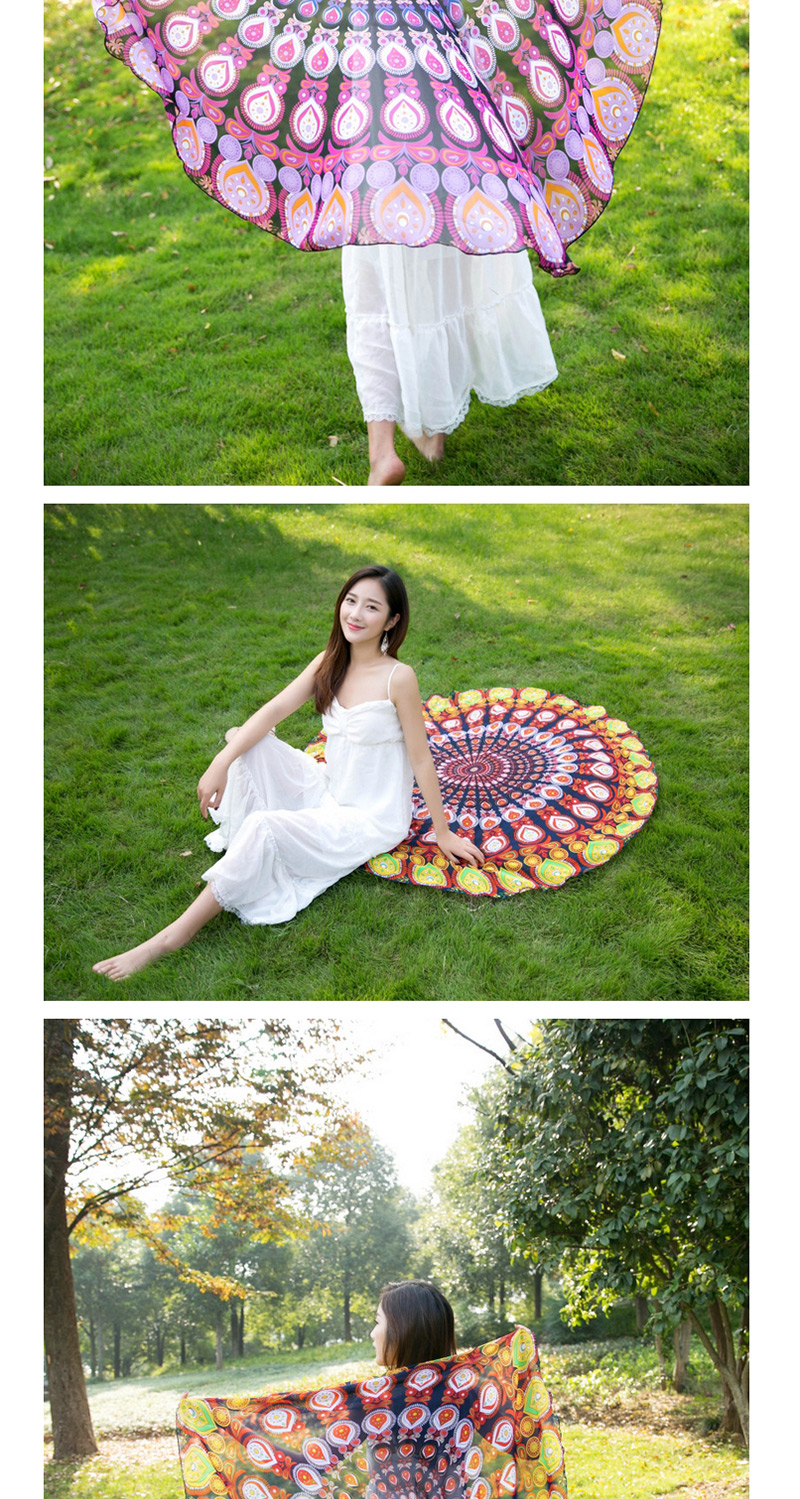 Fashion Multi-color Round Shape Decorated Beach Scarf,Cover-Ups