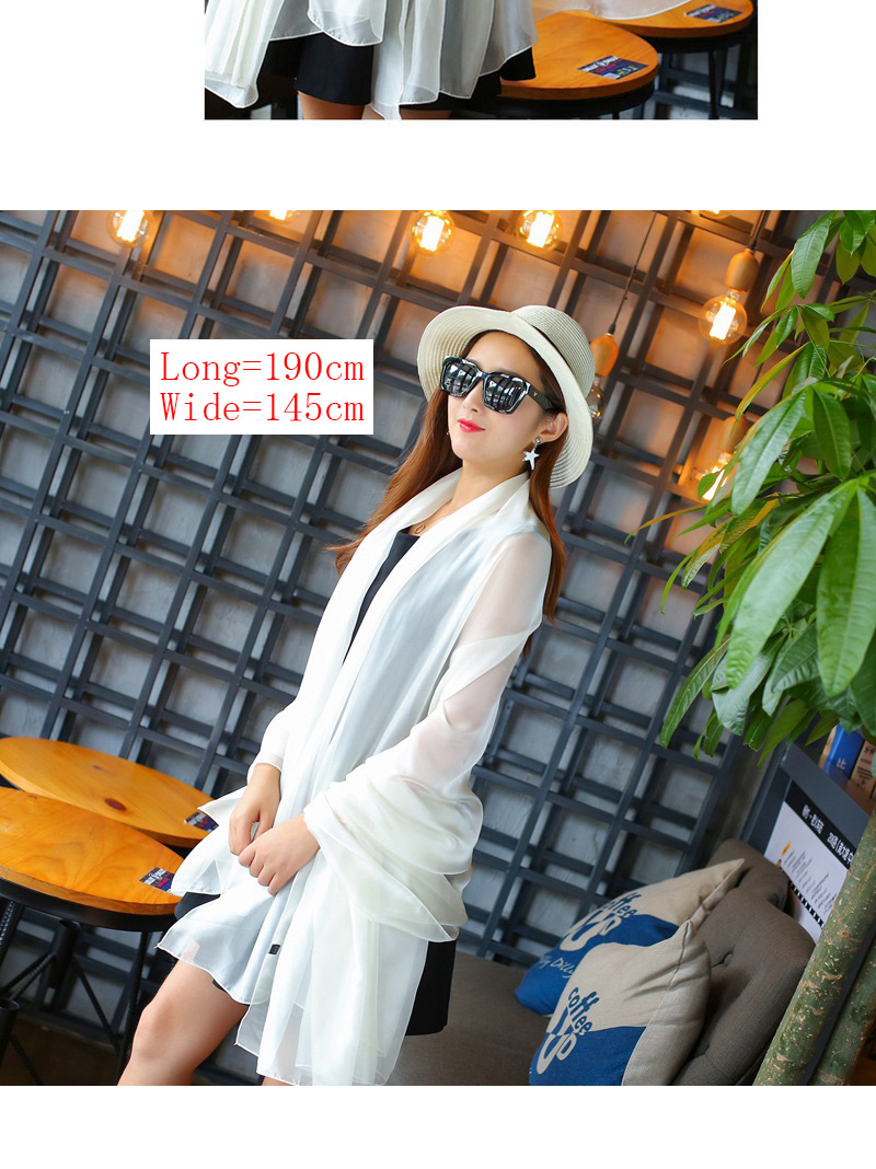 Fashion White Pure Color Decorated Scarf,Thin Scaves