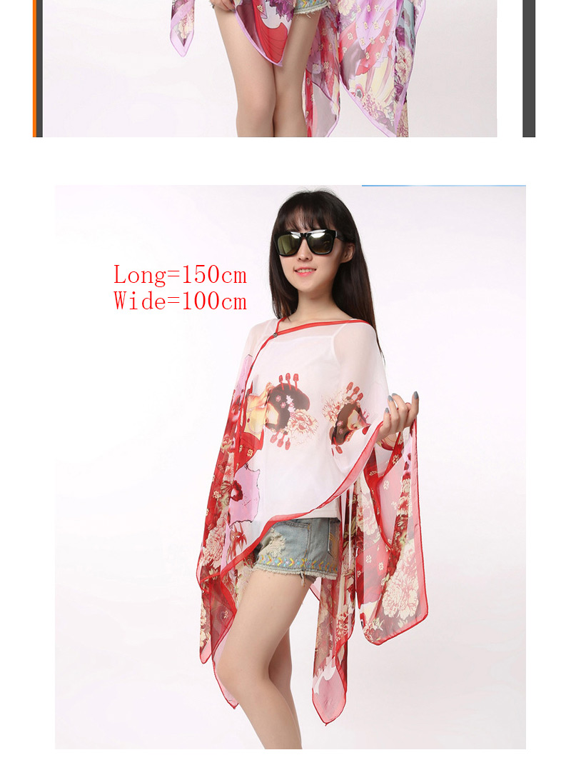 Fashion Red Figure Pattern Decorated Scarf,Sunscreen Shirts