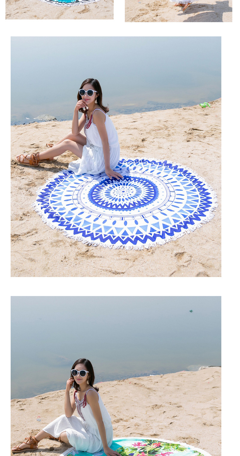 Fashion Blue+white Geometry Decorated Beach Scarf,Cover-Ups
