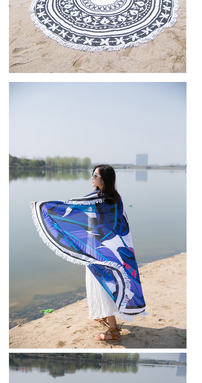 Fashion Blue+white Stripe Pattern Decorated Beach Scarf,Cover-Ups