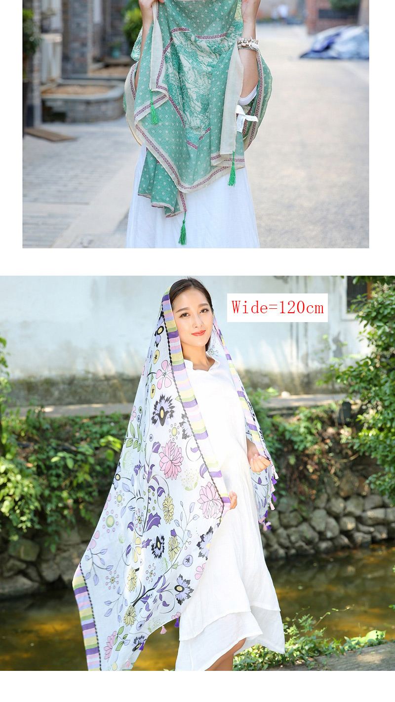 Fashion Purple+blue Flower Pattern Decorated Scarf,Thin Scaves
