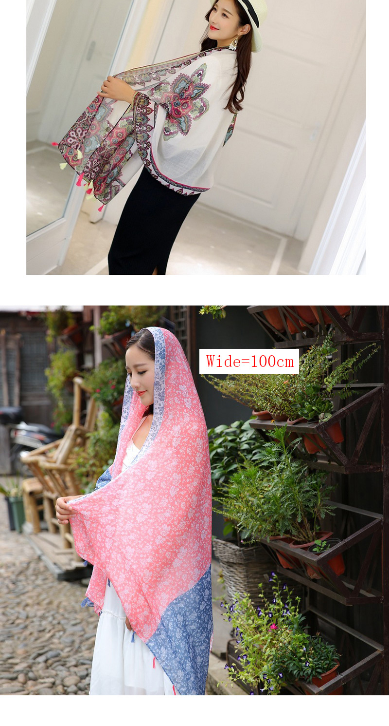 Fashion White+red Flower Pattern Decorated Scarf,Thin Scaves