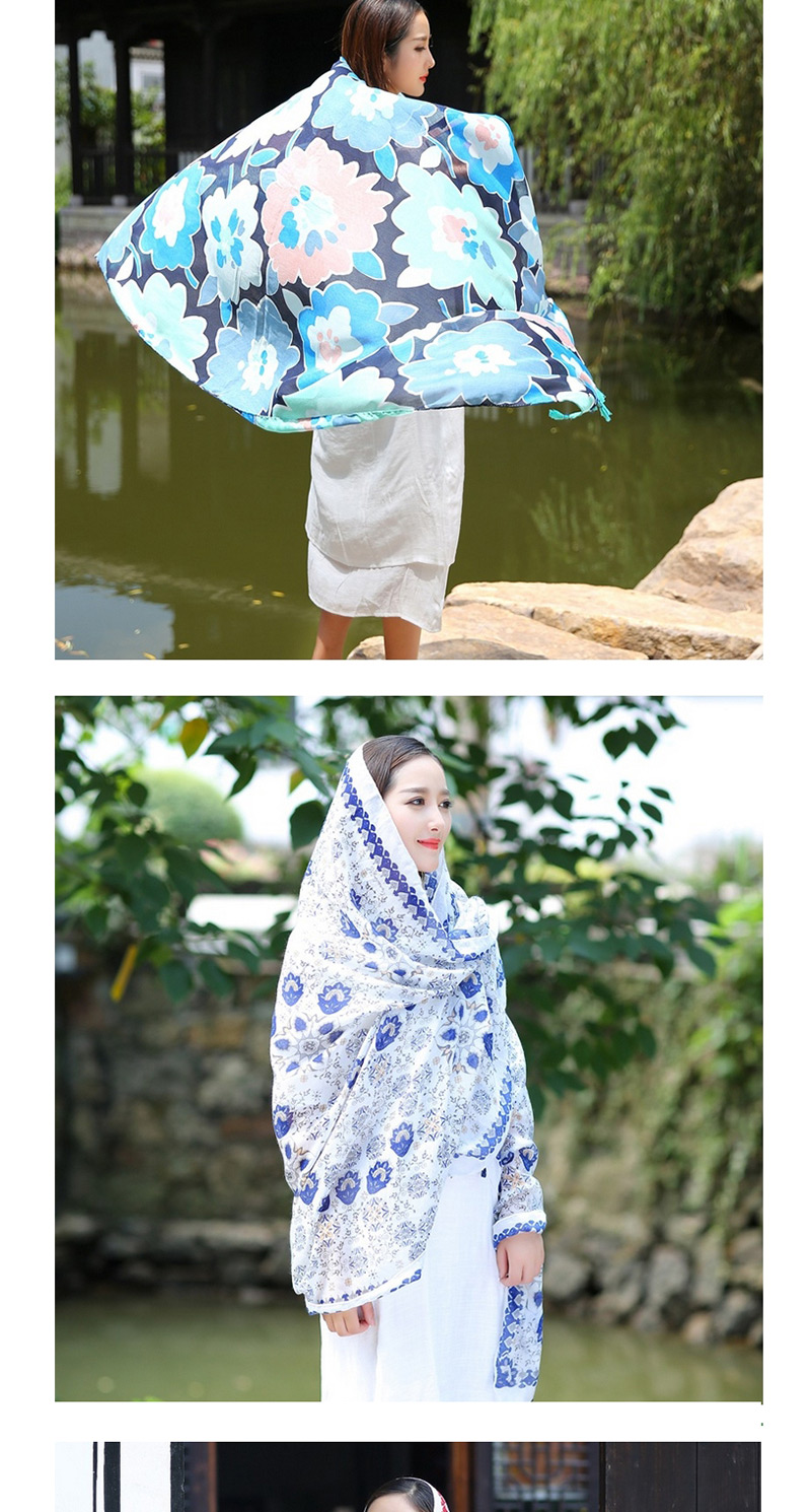 Fashion Blue+white Butterfly Pattern Decorated Scarf,Thin Scaves