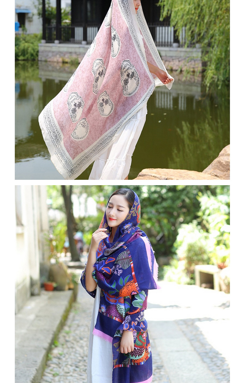 Fashion Red+dark Blue Cashew Nuts Pattern Decorated Scarf,Thin Scaves