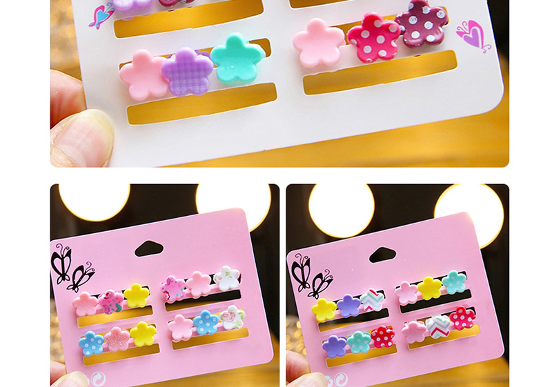 Fashion Pink Grid Pattern Decorated Hair Clip (12 Pcs),Kids Accessories