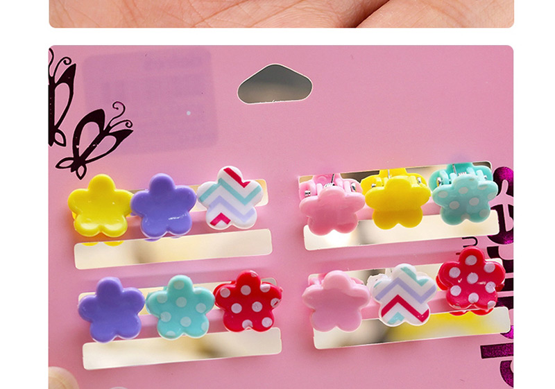 Fashion Multi-color Waves Pattern Decorated Hair Clip (12 Pcs),Kids Accessories