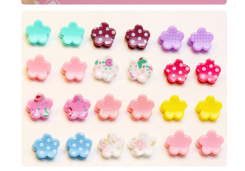 Fashion Multi-color Flower Pattern Decorated Hair Clip (12 Pcs),Kids Accessories