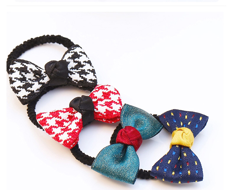 Fashion Gray+navy Bowknot Pattern Decorated Hair Band,Kids Accessories
