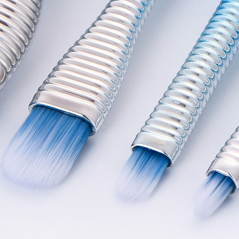 Fashion Blue+silver Color Pure Color Decorated Makeup Brush (5 Pcs),Beauty tools