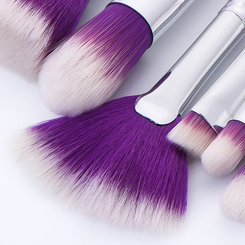 Fashion Purple+silver Color Pure Color Decorated Makeup Brush (10 Pcs),Beauty tools