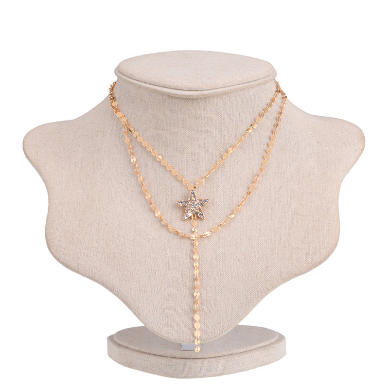 Fashion Gold Color Star Shape Decorated Necklace,Pendants