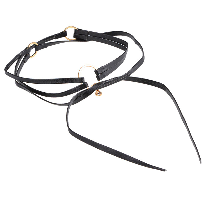 Fashion Black Circular Ring Decorated Necklace,Chokers