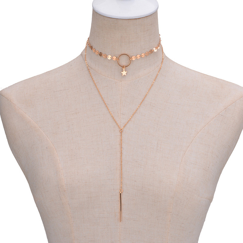 Fashion Gold Color Star Shape Decorated Necklace,Pendants