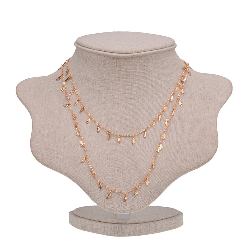 Fashion Gold Color Leaf Shape Decorated Necklace,Multi Strand Necklaces