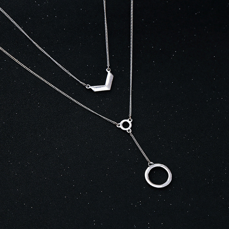 Fashion Black Circular Ring Decorated Choker,Multi Strand Necklaces