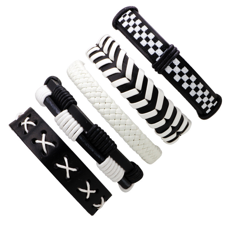Fashion White+black Pure Color Decorated Bracelet (5 Pcs),Fashion Bracelets